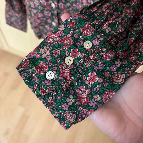 DOEN Prima Top Amelie Floral Liberty Fabric Long Sleeve Button Down Ruffle Sz XS - Picture 5 of 11